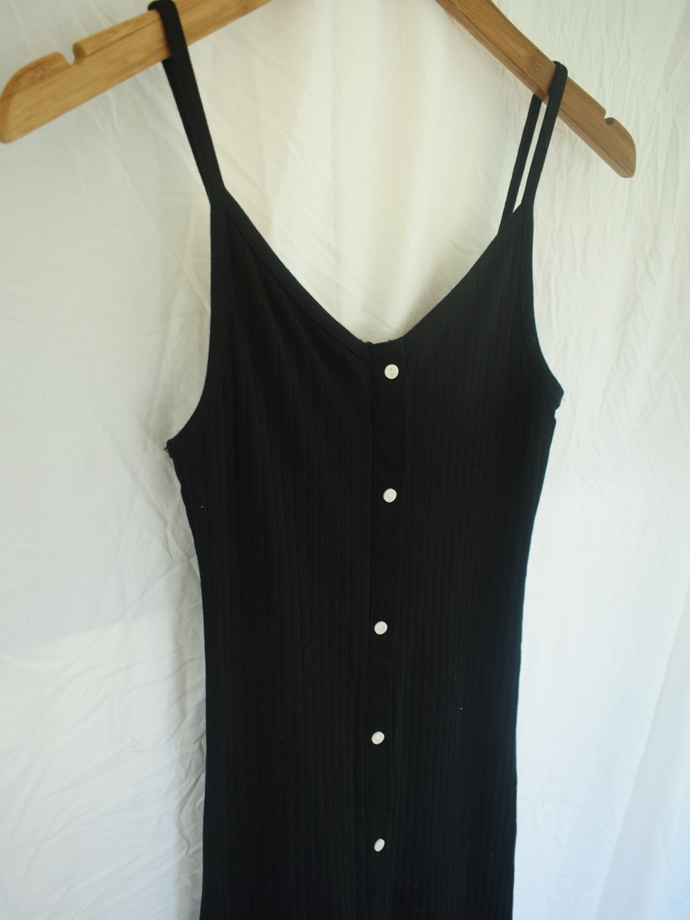 Black Ribbed Midi Dress - NWT